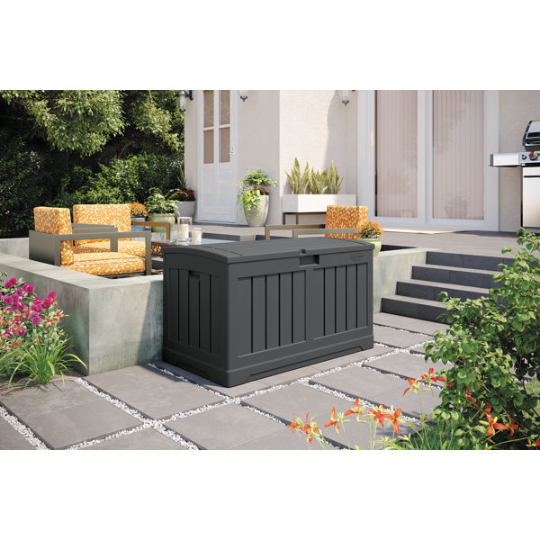 Suncast 50 Gallons Gallon Water Resistant Resin Lockable Deck Box in